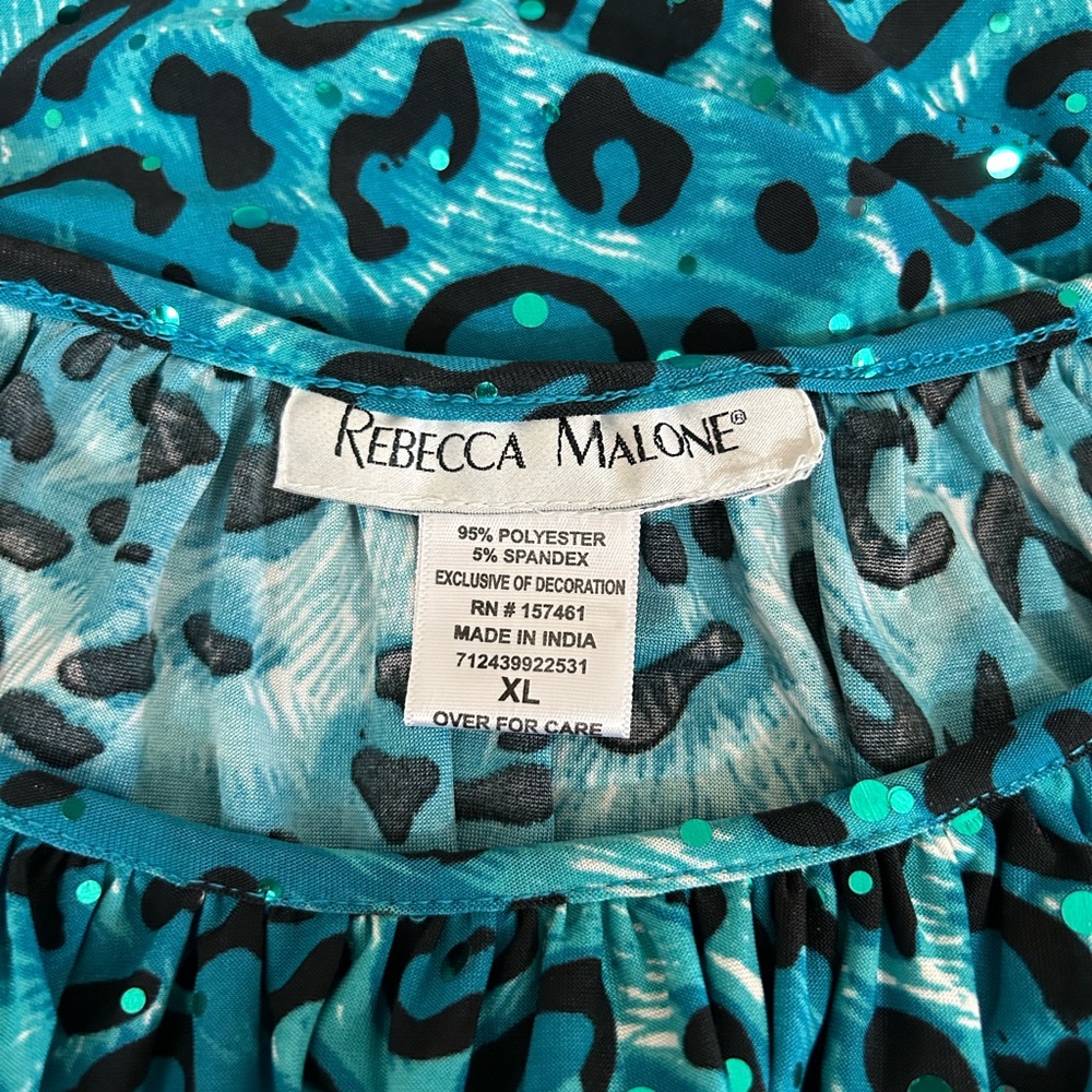 NWOT. Rebecca Malone Sequined Blouse Size XL - Picture 6 of 8